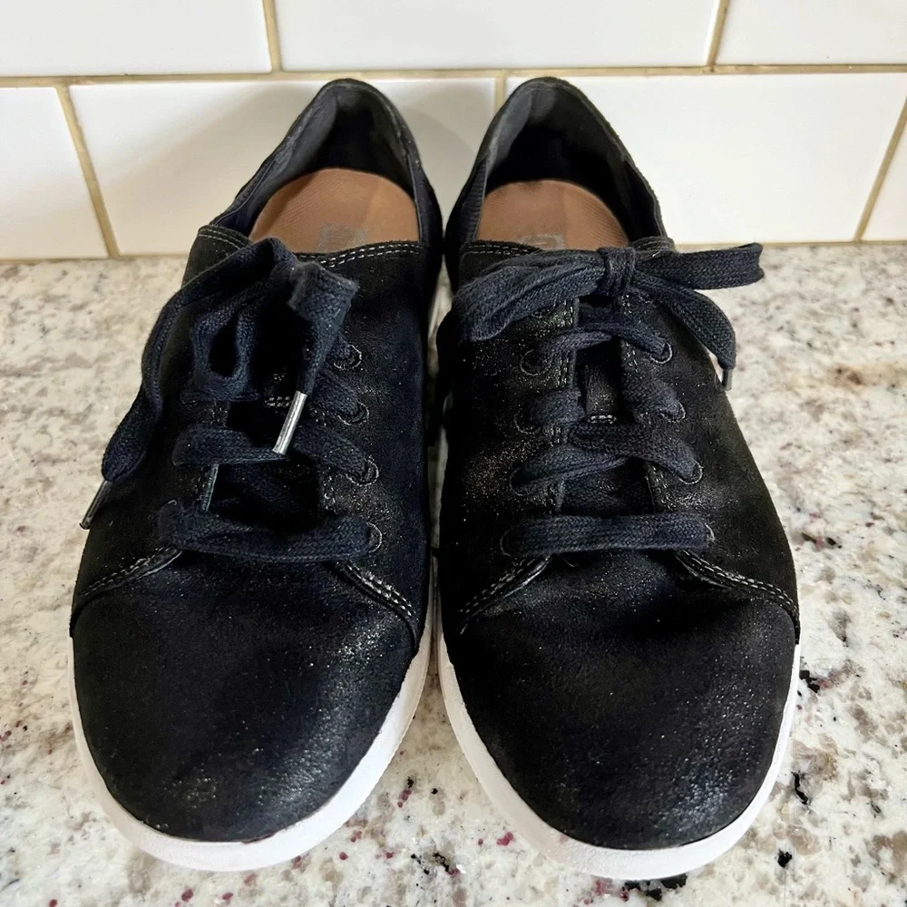 Womens Fitflop Sneakers Lace Up Valentia Metallic Black Shoes AB4-001 - Picture 3 of 13